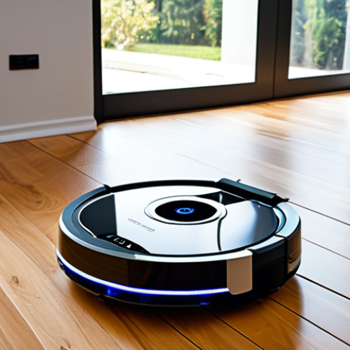 Home 11 A sleek, modern robotic vacuum cleaner diligently cleaning a pristine, contemporary living room. The robot exhibits advanced laser mapping lines projected onto the polished hardwood floor, showcasing its intelligent navigation and efficiency. Sunlight streams through large windows, illuminating the dust-free environment. The overall aesthetic is high-tech and minimalist, emphasizing convenience and innovation. The image should convey a sense of calm and order, highlighting the robot's seamless integration into the automated home.
safe for work, appropriate content, fully clothed, professional, perfect anatomy, correct proportions, natural pose, professional photography, high quality.