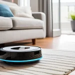 Home 13 로봇 가사도우미의 성능 및 가격 비교 - **Intelligent Navigation and Obstacle Avoidance:**
"A sleek, futuristic robot vacuum cleaner wit...