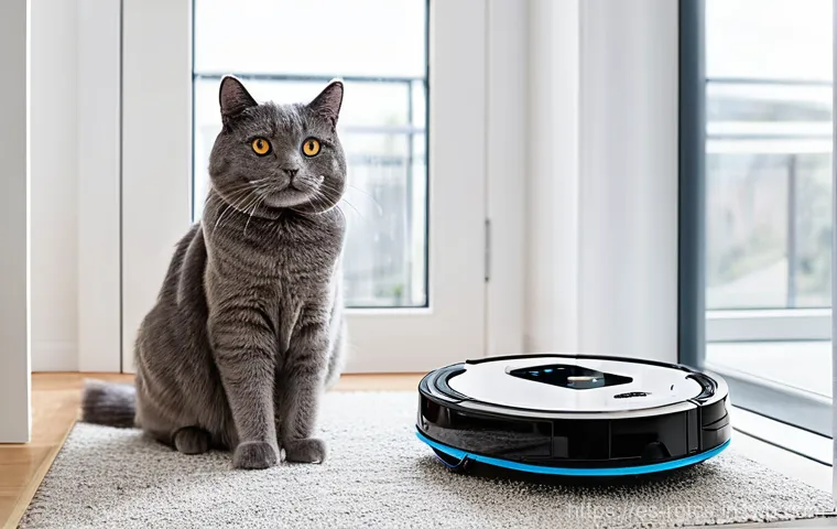 로봇 가사도우미의 성능 및 가격 비교 - **Intelligent Navigation and Obstacle Avoidance:**
    "A sleek, futuristic robot vacuum cleaner wit...