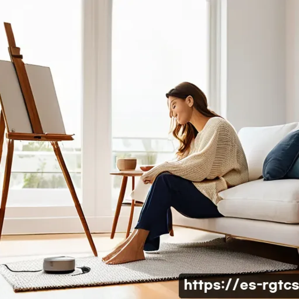 로봇 가사도우미의 청소 시간 단축 효과 - **Prompt 1: "The Golden Hour of Leisure"**
    A bright, airy living room bathed in the soft glow of...