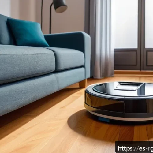 로봇 가사도우미의 고장 원인 및 해결 방법 - A modern robotic vacuum cleaner navigating a cozy Spanish living room with wooden flooring and tradi...