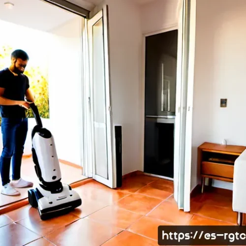 Home 17 로봇 가사도우미 가격 비교 - Photorealistic modern apartment in Madrid, a Spanish couple comparing two sleek robotic household as...
